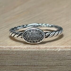 David Yurman Pave diamond oval ring